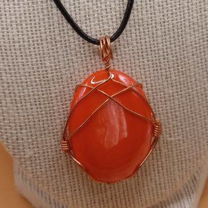 Orange Cabachon Necklace